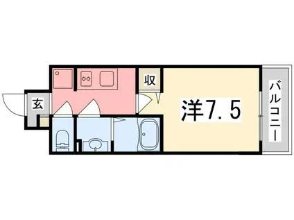 MISTRAL姫路駅前VI東駅前町(1K/10階)の間取り写真