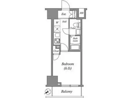 GENOVIAお花茶屋SKYGARDEN(1K/11階)の間取り写真