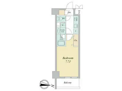 ヴェルデンシア名駅南(1K/10階)の間取り写真