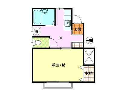 平和台パレス(1K/2階)の間取り写真