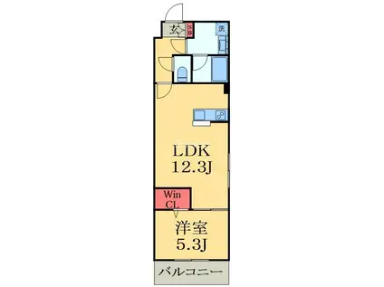 コクーン千葉(1LDK/4階)の間取り写真