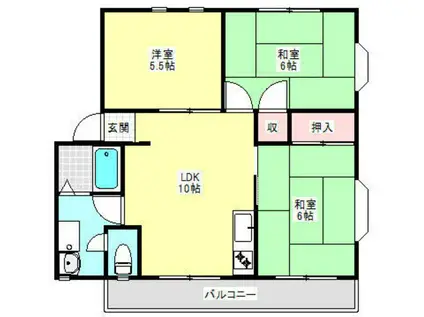 ハイツ小田(3LDK/2階)の間取り写真