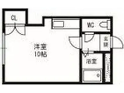 INOVE札幌平岸2条(ワンルーム/2階)の間取り写真