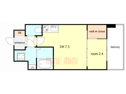 セレニテ元町アリエ(1DK/14階)の間取り写真