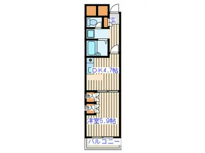 ライフピアIII(1DK/3階)の間取り写真