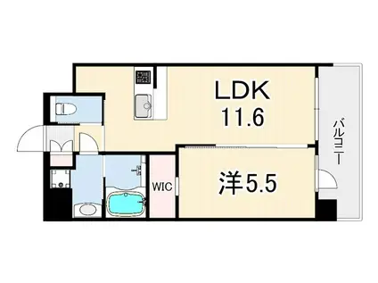 プレジオさくら夙川(1LDK/5階)の間取り写真