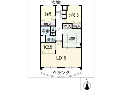 ドムス喜兵衛(3LDK/3階)の間取り写真