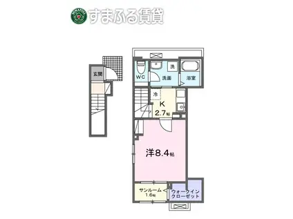 ヒカルサ岡崎日名西町(1K/2階)の間取り写真