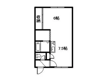 サンハイツ2(1DK/1階)の間取り写真