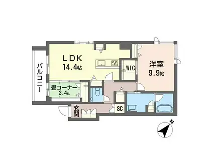 ウィズプラス浦和美園ウエストC棟(2LDK/3階)の間取り写真