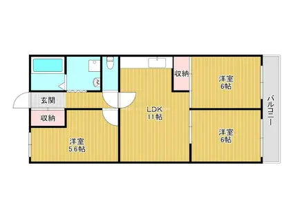 グランヴィアSJ(3LDK/3階)の間取り写真