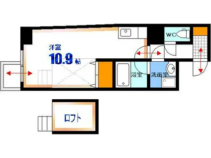 TM住吉町ビル(ワンルーム/8階)の間取り写真