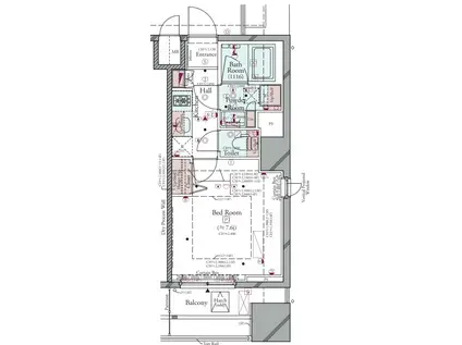 コンシェリア KAWASAKI THE PREMIUM(1K/8階)の間取り写真
