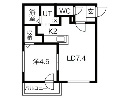 メニーズコートII(1LDK/3階)の間取り写真
