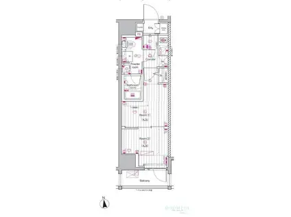 PREMIUM CUBE 上野(2K/8階)の間取り写真