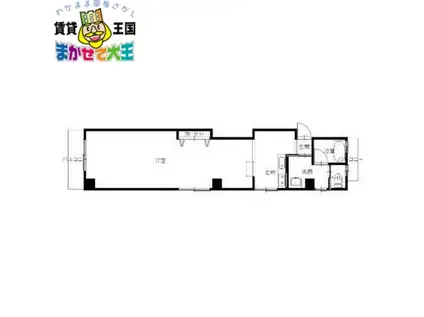 パティオ出島(ワンルーム/4階)の間取り写真