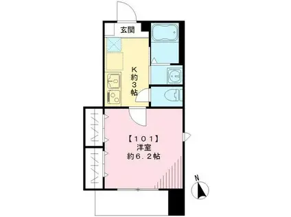 MODISH モディッシュ(1K/1階)の間取り写真