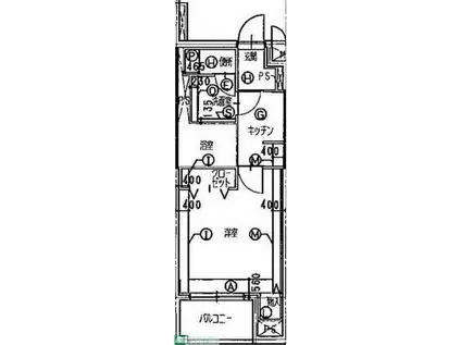 ジェノヴィア東川口(1K/3階)の間取り写真