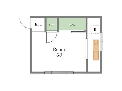 大津荘(ワンルーム/2階)の間取り写真