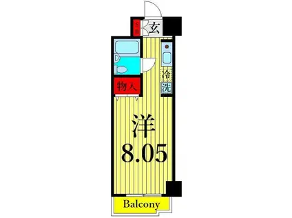 ブルービラ吉原(ワンルーム/5階)の間取り写真