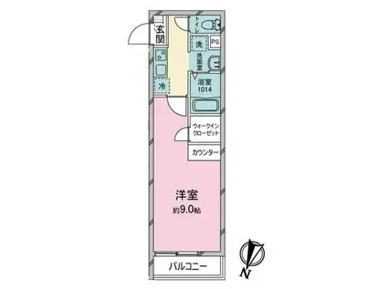 コンフォルタ秋津(1K/1階)の間取り写真