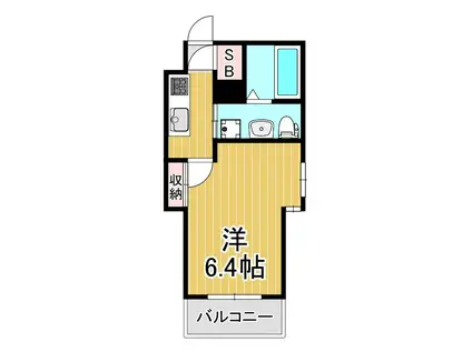 アクエリアス神戸(1K/2階)の間取り写真