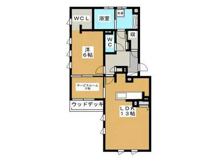 GRANDE CHOUCHOUMONICA(1SLDK/1階)の間取り写真