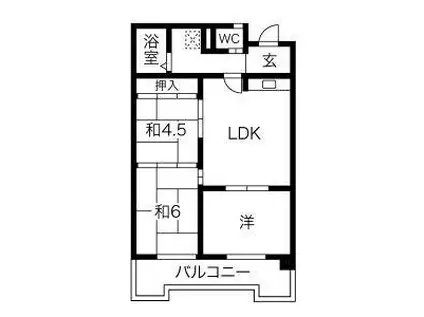 パークエステイツ(3DK/4階)の間取り写真