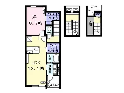 セルフィーユ・メゾン(1LDK/3階)の間取り写真