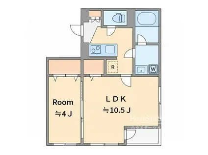 東京メトロ有楽町線 千川駅 徒歩3分 3階建 築13年(1LDK/2階)の間取り写真