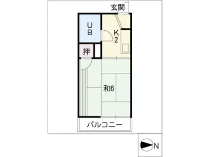 サンコーポスミ(1K/2階)の間取り写真