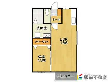 パインハイツV(1LDK/2階)の間取り写真