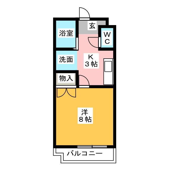 パラッティオ・H(1K/1階)の間取り写真
