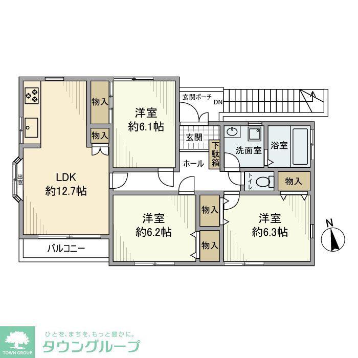 石神井町戸建(3LDK/2階)の間取り写真