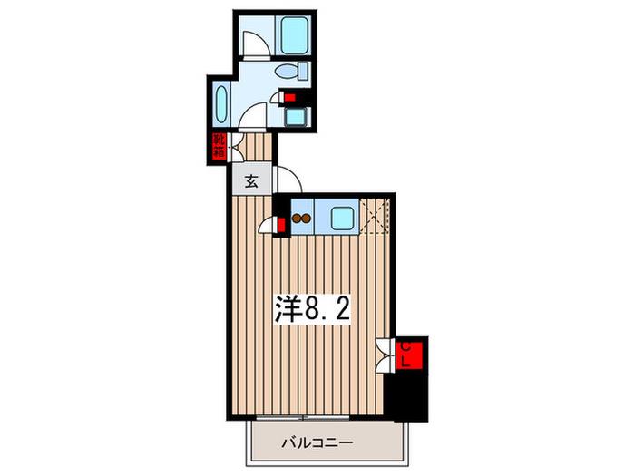 レジディア月島II(ワンルーム/6階)の間取り写真