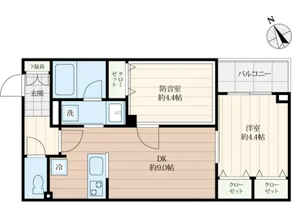 クリオ ラモード新江古田サウンドテラス(1SLDK/4階)の間取り写真