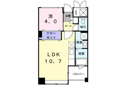 クオリティ西三国(1LDK/2階)の間取り写真