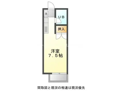 キャッスルハイムA(ワンルーム/1階)の間取り写真