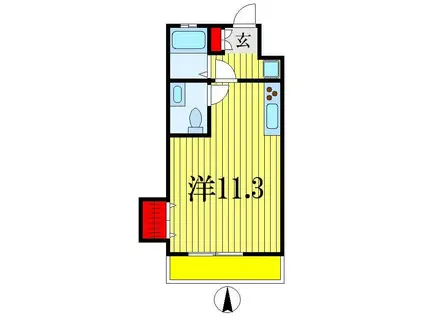 メゾン千葉大丸(ワンルーム/1階)の間取り写真