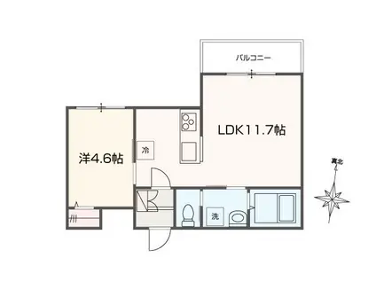 メルラス 座間(1LDK/3階)の間取り写真