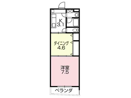 ブランフルール(1DK/1階)の間取り写真