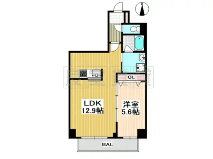 宙御器所駅前(1LDK/3階)の間取り写真