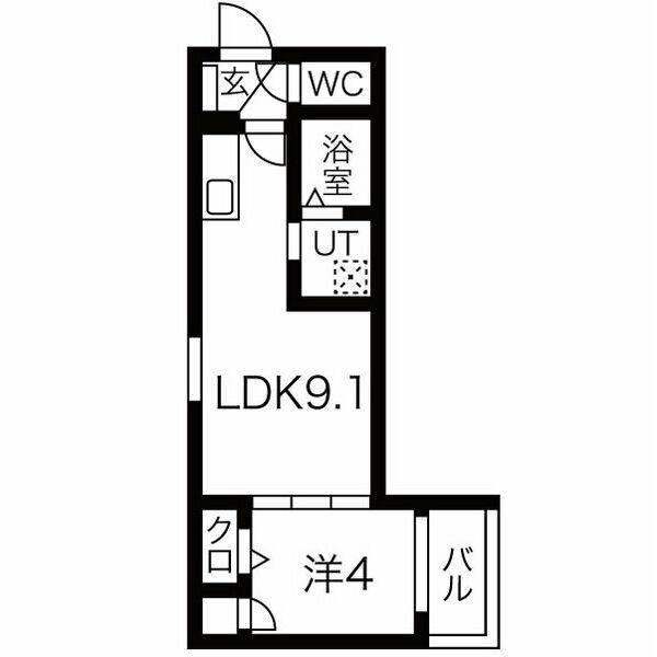 F ASECIA THEMIS(1LDK/2階)の間取り写真