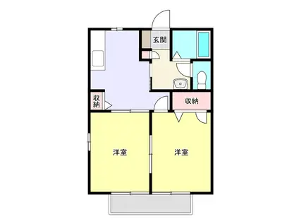 ルシェルS(2DK/1階)の間取り写真