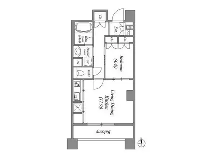 プライムメゾン東桜(1LDK/3階)の間取り写真