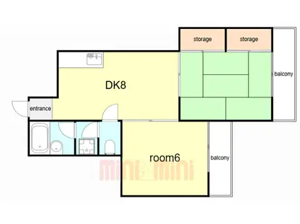 灘南コート一番館(2DK/2階)の間取り写真