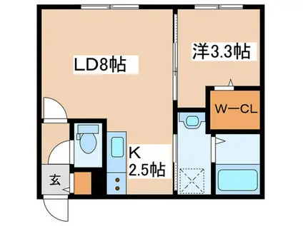 CITY RESIDENS月寒西(1LDK/4階)の間取り写真