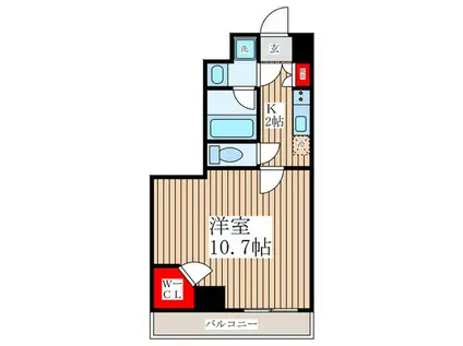 KDXレジデンス豊洲(1K/4階)の間取り写真