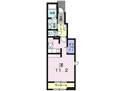 サンライズ飯野坂(ワンルーム/1階)の間取り写真