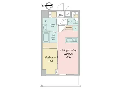 LIME RESIDENCE KAWAGUCHI イースト(1LDK/8階)の間取り写真